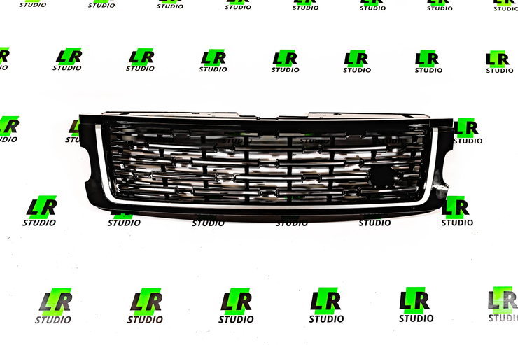 Решетка Range Rover 2018-2021 стиль 2022, черная с серым кантом